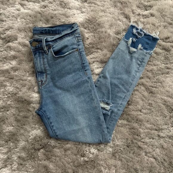 🏷️ 5 for $25 - BDG Twig Crop High Rise Skinny Jean Double Vision - Picture 2 of 6